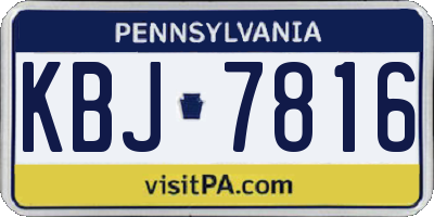 PA license plate KBJ7816