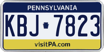 PA license plate KBJ7823