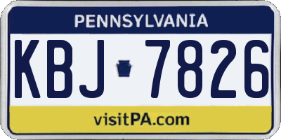 PA license plate KBJ7826