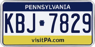 PA license plate KBJ7829