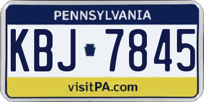PA license plate KBJ7845