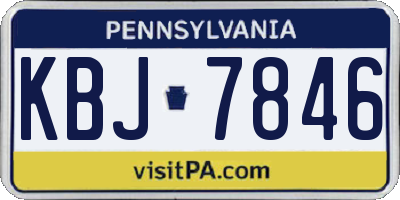 PA license plate KBJ7846