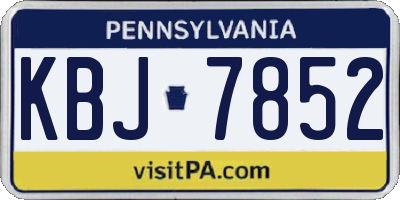 PA license plate KBJ7852