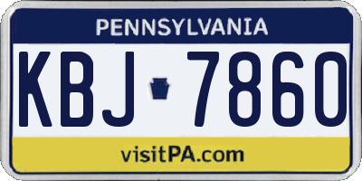 PA license plate KBJ7860