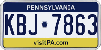 PA license plate KBJ7863