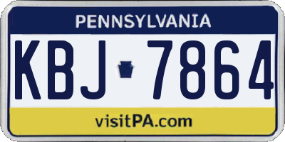 PA license plate KBJ7864