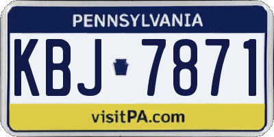 PA license plate KBJ7871