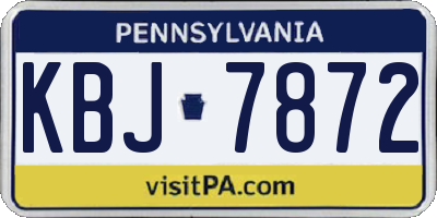 PA license plate KBJ7872