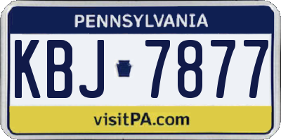 PA license plate KBJ7877