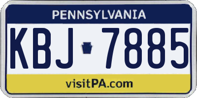 PA license plate KBJ7885
