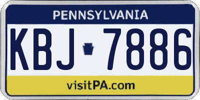 PA license plate KBJ7886