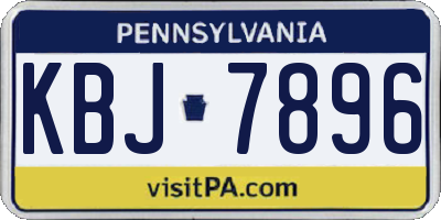 PA license plate KBJ7896