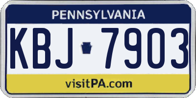 PA license plate KBJ7903