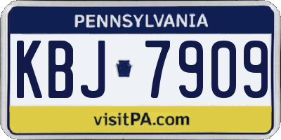 PA license plate KBJ7909