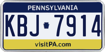 PA license plate KBJ7914