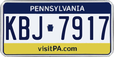 PA license plate KBJ7917