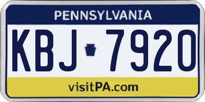 PA license plate KBJ7920
