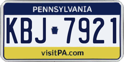 PA license plate KBJ7921