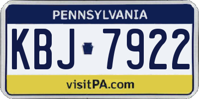 PA license plate KBJ7922