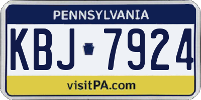 PA license plate KBJ7924