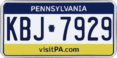 PA license plate KBJ7929
