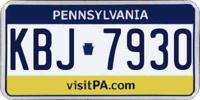 PA license plate KBJ7930