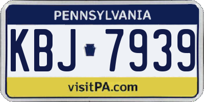 PA license plate KBJ7939