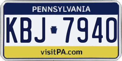 PA license plate KBJ7940