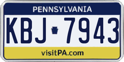 PA license plate KBJ7943