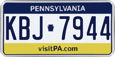 PA license plate KBJ7944