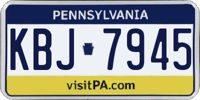 PA license plate KBJ7945