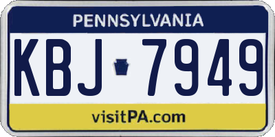 PA license plate KBJ7949