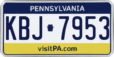 PA license plate KBJ7953