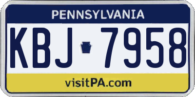 PA license plate KBJ7958