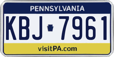 PA license plate KBJ7961