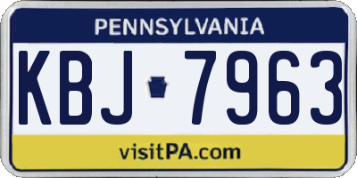 PA license plate KBJ7963