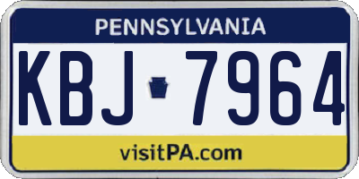 PA license plate KBJ7964