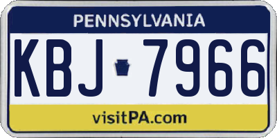 PA license plate KBJ7966