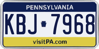 PA license plate KBJ7968