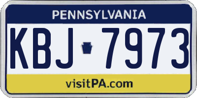 PA license plate KBJ7973