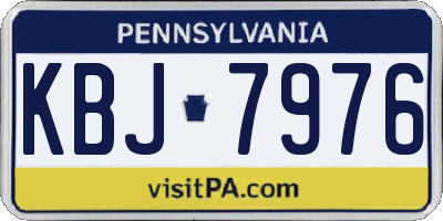 PA license plate KBJ7976