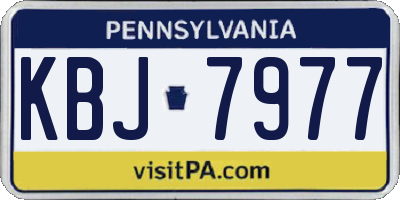 PA license plate KBJ7977