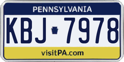 PA license plate KBJ7978
