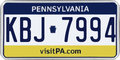 PA license plate KBJ7994