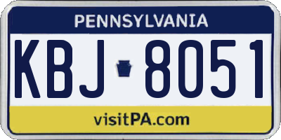PA license plate KBJ8051
