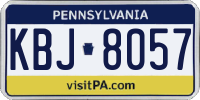 PA license plate KBJ8057