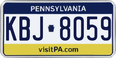 PA license plate KBJ8059