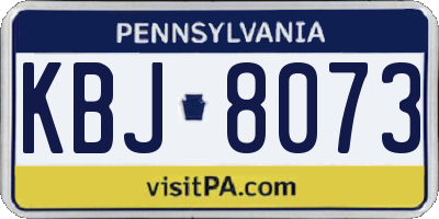 PA license plate KBJ8073