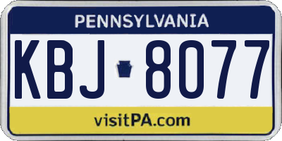 PA license plate KBJ8077