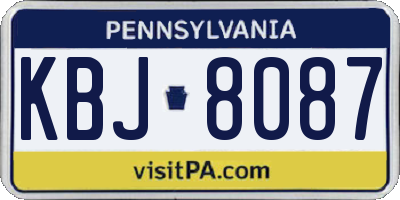 PA license plate KBJ8087